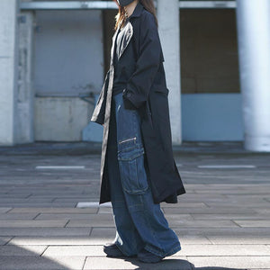 Black Knee-length Trench Coat