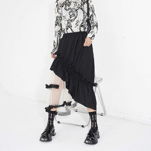 Load image into Gallery viewer, Contrast Color Panel Ruffled Mesh Skirt
