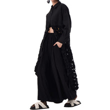 Load image into Gallery viewer, Spliced Hollow Circle Tassel Casual Shirt Dress
