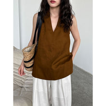Load image into Gallery viewer, Women's Linen V-Neck Halter Camisole
