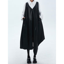 Load image into Gallery viewer, Women's Japanese Asymmetric V Neck Sleeveless Loose Vest Dress
