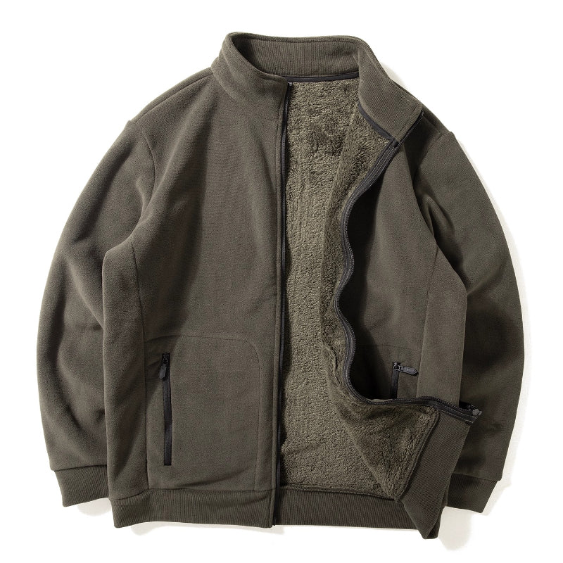 Double-faced Velvet Thickened Loose Casual Stand Collar Jacket