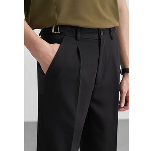 High-rise Elasticated Straight Trousers