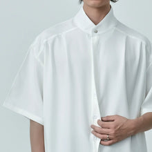 Load image into Gallery viewer, Stand-up Collar Draped Shirt
