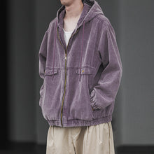 Load image into Gallery viewer, Hooded Work Jacket Vintage Casual  Jacket
