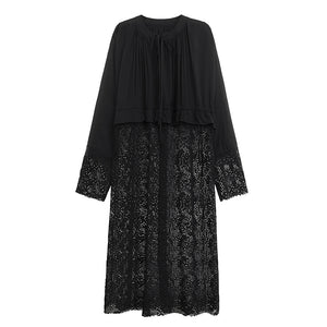 Lace Panel Long Dress