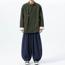 Load image into Gallery viewer, Reversible Stand Collar Frog Button Loose Hanfu Cardigan
