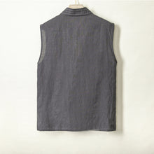 Load image into Gallery viewer, Cotton and Linen Striped Thin Breathable Vest Sleeveless
