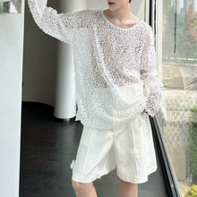 Load image into Gallery viewer, Hollow Sequin Mesh Pullover T-shirt

