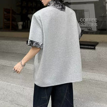 Load image into Gallery viewer, Detachable Leopard-Print Silk Scarf T-shirt
