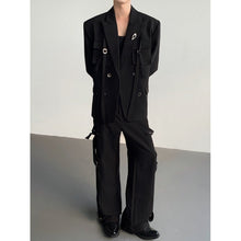 Load image into Gallery viewer, Ribbon-designed Padded-shoulder Suit Jacket
