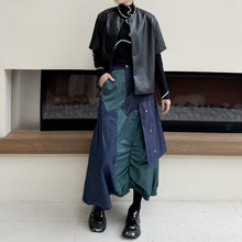 Load image into Gallery viewer, High-waist Denim Contrast Skirt
