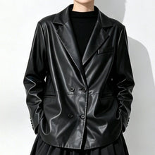 Load image into Gallery viewer, Japanese Loose Soft PU  Leather Blazer Jacket
