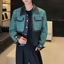 Load image into Gallery viewer, Retro PU Leather Patchwork Short Jacket
