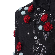 Load image into Gallery viewer, Sequined 3D Flower Stage Jacket
