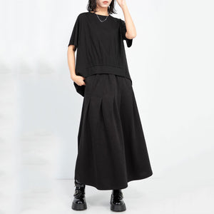 Loose Irregular Pleated Thin T-shirt