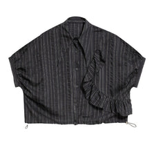 Load image into Gallery viewer, Women's Plus Size Asymmetric Layered Striped Loose Shirt
