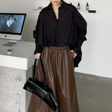 Load image into Gallery viewer, V-neck Irregular Pleated Long-sleeved Shirt

