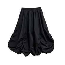 Load image into Gallery viewer, Dark Pleated Loose High Waist Puffy Skirt
