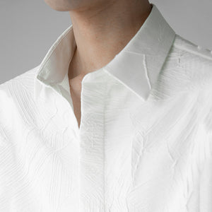 Loose Peak Collar Casual Patterned Shirt