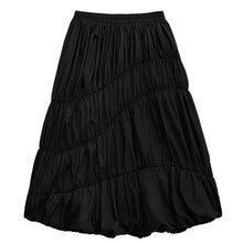 Load image into Gallery viewer, Women's Japanese Deconstructed Ruched Zip Up Top Tiered Maxi Skirt Two-piece Set
