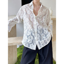 Load image into Gallery viewer, Lace and Beaded Long-sleeved Shirt
