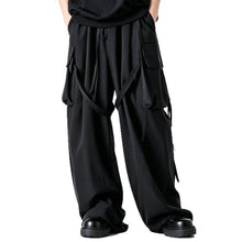 Load image into Gallery viewer, Japanese Workwear-Inspired Wide-Leg Ribbon Pants
