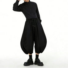 Load image into Gallery viewer, Japanese High-Waisted Loose-Fit Cropped Trousers
