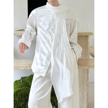 Load image into Gallery viewer, Satin Ribbon Loose Long-Sleeved Shirt
