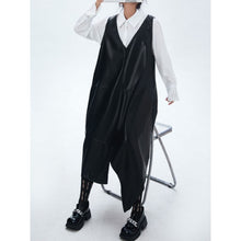 Load image into Gallery viewer, Women's Japanese Asymmetric V Neck Sleeveless Loose Vest Dress
