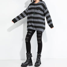 Load image into Gallery viewer, Loose Striped Color-blocked Knit Sweater
