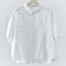 Load image into Gallery viewer, Women's Casual Retro Striped Short-sleeved Shirt
