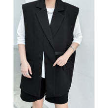 Load image into Gallery viewer, Womens Large Pocket Dropped Shoulder Sleeveless Blazer Vest
