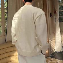 Load image into Gallery viewer, Red Retro Beaded Knit Cardigan
