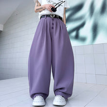 Load image into Gallery viewer, Scimitar Button Loose Casual Wide-leg Pants
