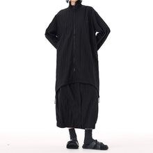 Load image into Gallery viewer, High-neck Batwing Sleeve Trench Coat Elastic Waist Skirt
