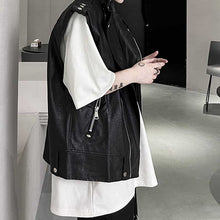 Load image into Gallery viewer, Retro PU Leather Zipper Vest Jacket
