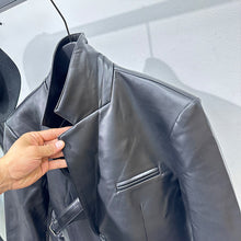 Load image into Gallery viewer, Vintage Pu Leather Suit Jacket
