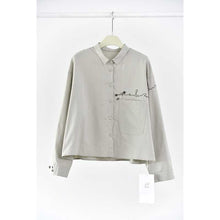 Load image into Gallery viewer, Women's Line Embroidered Collared Shirt
