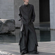Load image into Gallery viewer, Irregular Slanted Placket Shirt and Trousers Two-piece set
