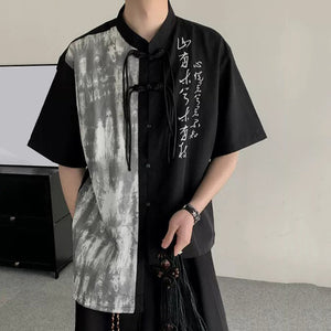Tie-dyed Irregular Embroidered Shirt