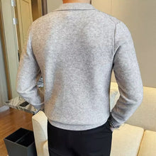 Load image into Gallery viewer, Lyocell V-neck Collared Slim Fit Knit Sweater
