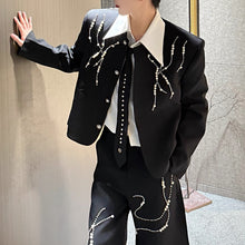 Load image into Gallery viewer, Beaded Shoulder Pad Suit Jacket
