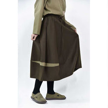Load image into Gallery viewer, Color-blocked Wool Casual Tulip Skirt
