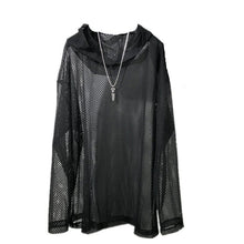 Load image into Gallery viewer, Loose-Fit Mesh Cutout Hoodie
