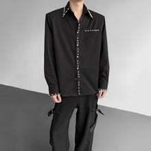 Load image into Gallery viewer, Pearl Embellished Shoulder Pad Shirt
