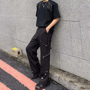 American Deconstructed Zippered Straight-leg Trousers