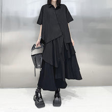 Load image into Gallery viewer, Irregular Loose Solid Color Shirt Elastic Waist Skirt
