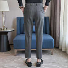 Load image into Gallery viewer, British Plaid Slim-fit Casual Trousers

