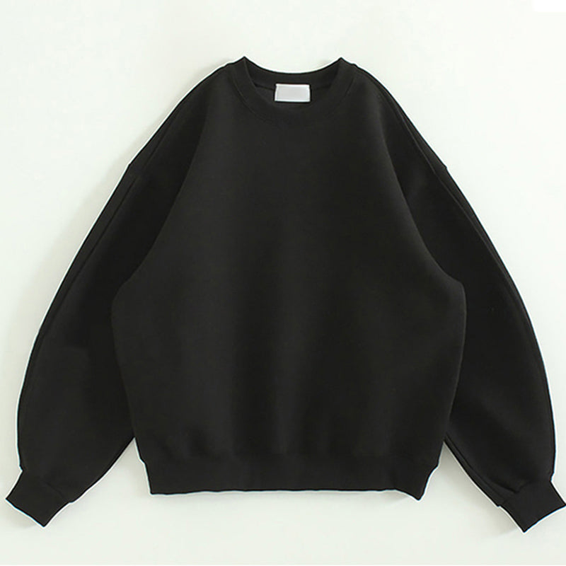 Solid Color Casual Sports Sweatshirt Loose Wide Leg Sweatpants